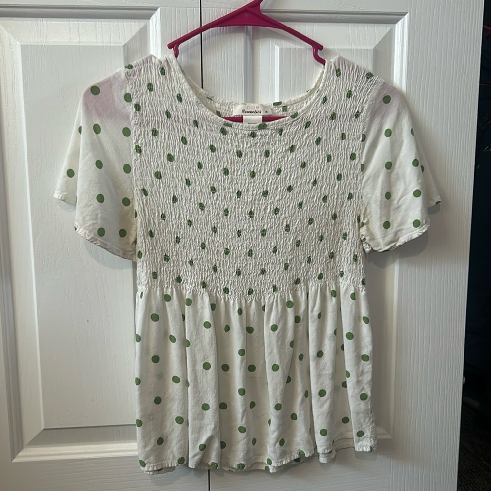 Polka dot flowy top